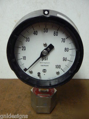 U.s.gauge 155009 solfrunt 0-100 psi â˜…bronzeâ˜…1980 w/seal