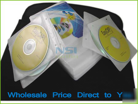 100 plastic vcd/cd/dvd/disk sleeve envelope for storage