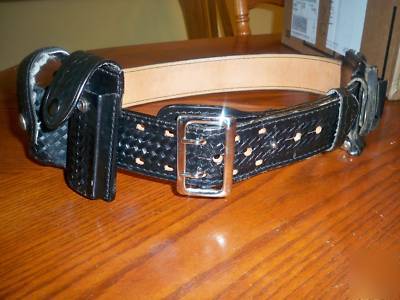 38 inch basketweave duty belt with pouches
