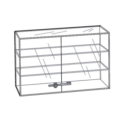 Acrylic 2 shelf showcase display case double door