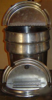 2 stainless salad/hot buffet bain marie w/4 hinged lids