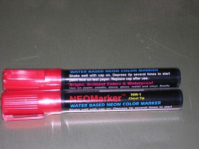 Chisel tip wet erase neon marker metal glass pen 2