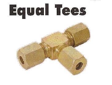 Hydraulic compression equal tee connector 6MM