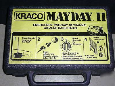 Kraco mayday ii emergency 2-way 40CH cb radio w/case