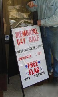 New a frame sidewalk sign w/ 2 protective covers 