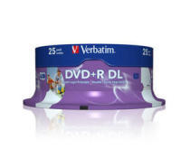 New verbatim dvd+r 8X dl printable 25 pack spindle