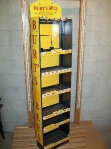 Lot of 2 metal shelf units burts bees retail store