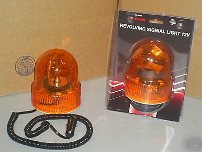 Emergency amber 12V safety beacon rotating light