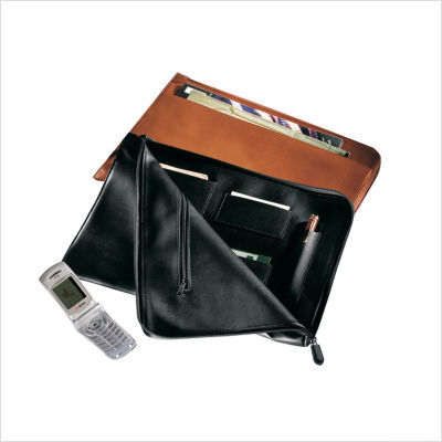 Envelope portfolio color: black, leather: venetian