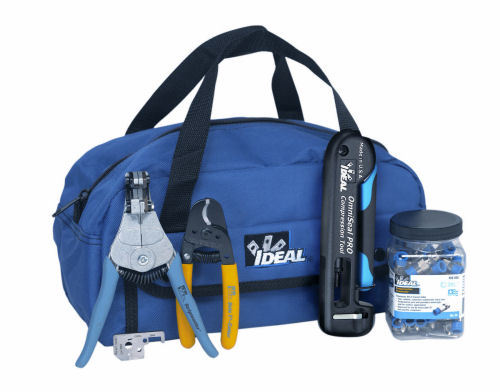 Ideal 33625 compression tool kit with RG6 ends