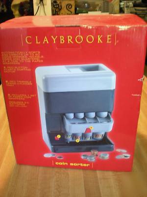 New coin sorter, claybrooke, automatically sorts, in box