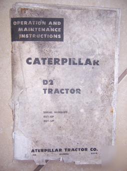 1958 caterpillar D2 tractor manual operation maintain v