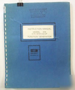 Exact model 519 instruction manual - $5 shipping 