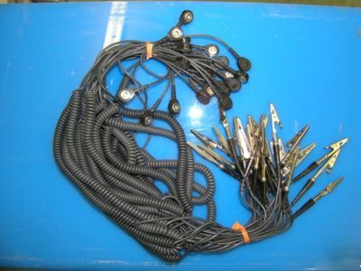 25 lot 3M static grounding leads clips snap alligator