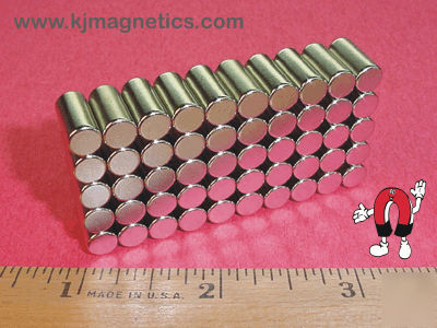 50 neodymium cylinder magnets 1/4 x 1/2 long