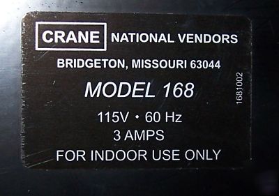 Crane national 168 with surevend snack vending machine