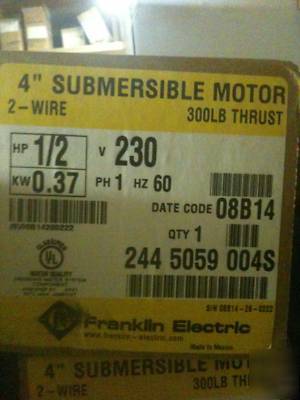 Franklin electric pump motors 1/2 hp 2-wire 230 v 115V