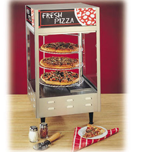Nemco 6451 display cabinet, hot food, 3 tier round rack