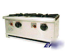 New nsf 2-burner left-&-right countertop hot plate gas