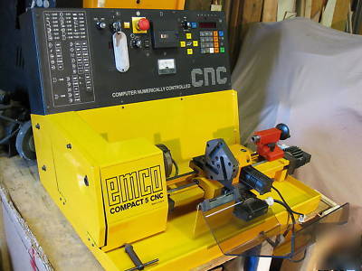 Emco compact 5 cnc lathe & tool changer welturn control