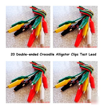 New 20 double ended leads test clip crocodile aligator