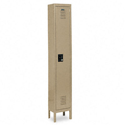 Quick-assemble single-tier locker, 12 x 18 x 78, tan