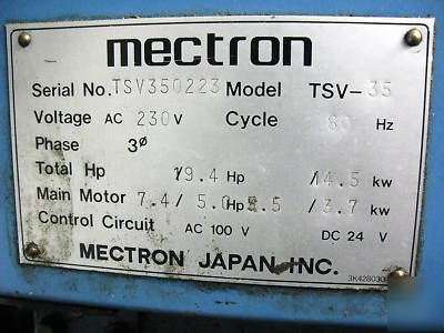 1990 miyano tsv-35 mill,driil and tap machine 