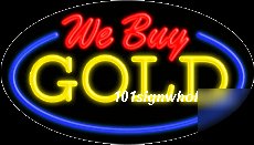 Neon signs flashing - we buy gold