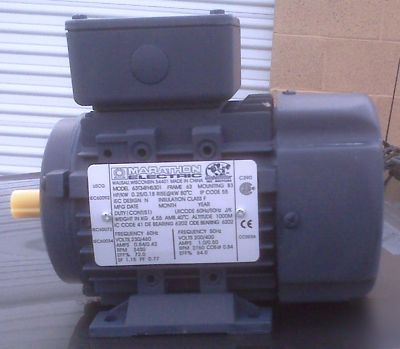 New 1 marathon iec metric 1/4HP .18KW 63 frame motor