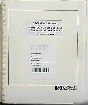 Agilent hp hp-ib sys. dc pwr suppl. oper. manual