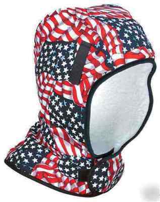 American flag hardhat liner fleece & twill