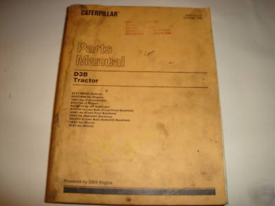 D3B caterpillar 27Y parts manual bulldozer dozer