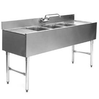 Eagle B6-3-l-24 underbar sink, 3 compartments, 36