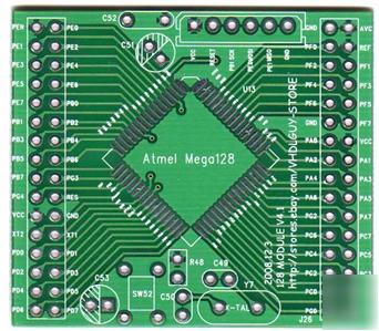 4 x ATMEGA128 pcb prototype board / MEGA128 / isp con