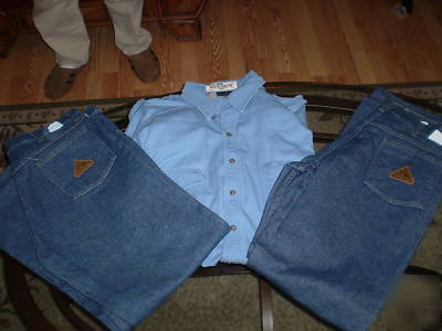  5.bulwark rf jeans and.5. rf shirts size 46X32 