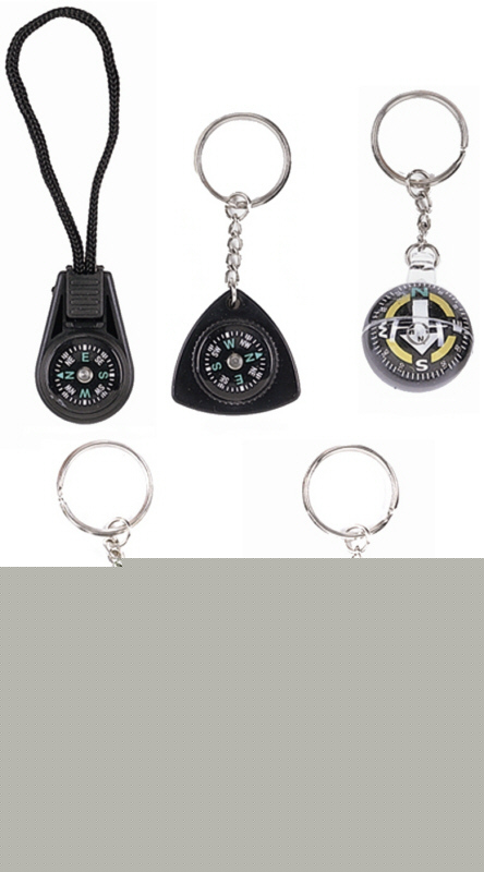 72 locksmith quality compass key rings chain keychains