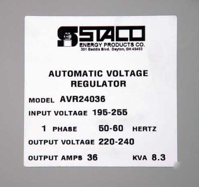 8.3KW 230V 1Ã¸ automatic ac power line voltage regulator