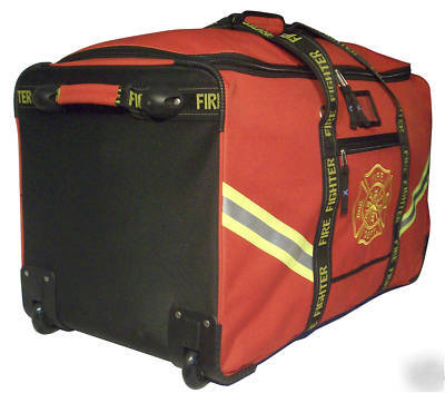 Fireman rolling wheeled turnout gear bag fire luggage 