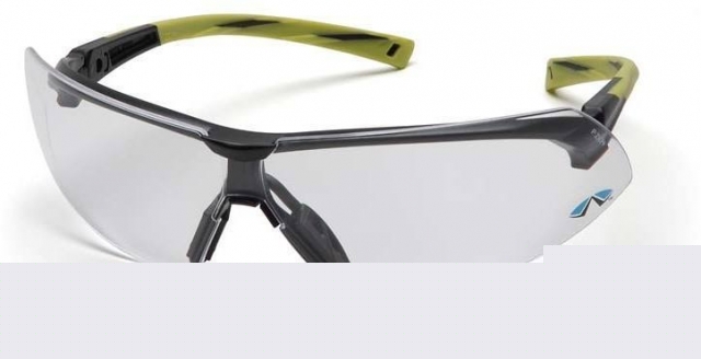 Pyramex onix safety glasses - clear lens, hi vis green