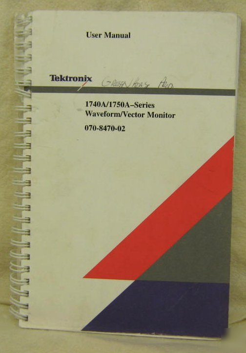 Tektronix 1740A 1750A series waveform vector manual