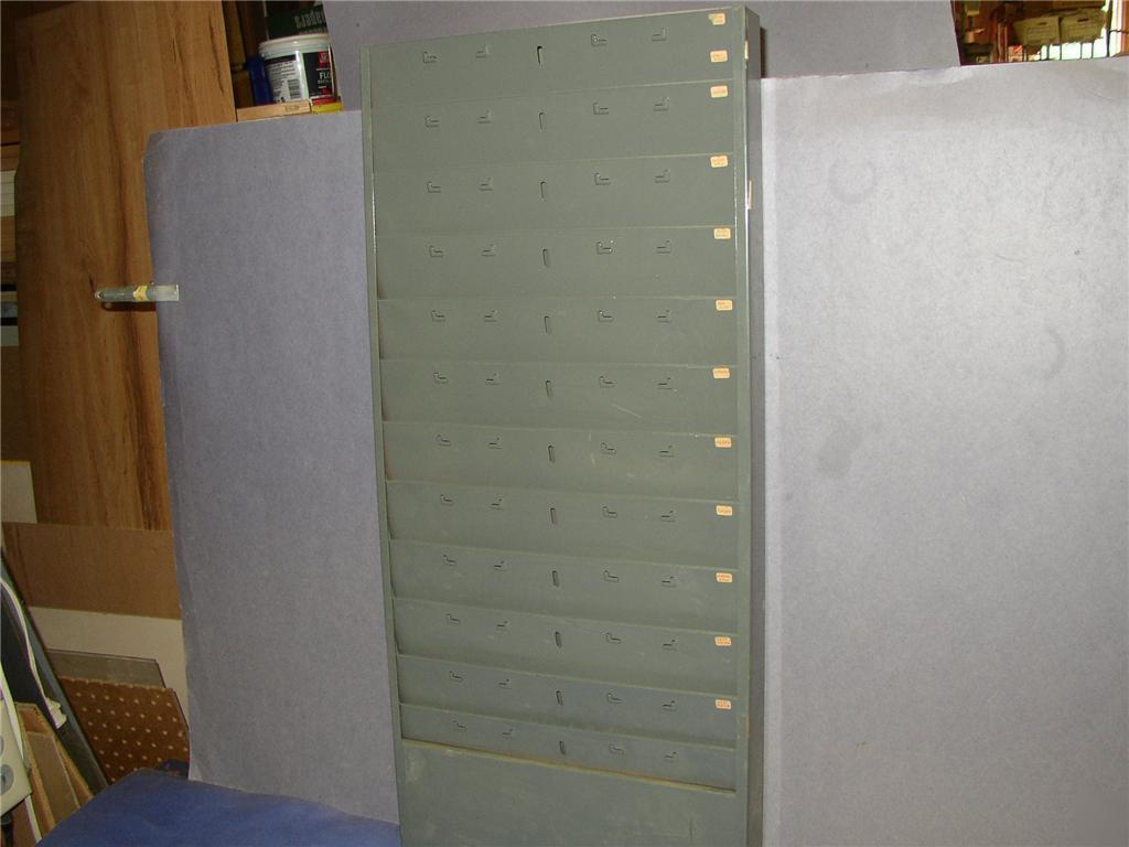 Vertical wall file tray gray 12 slots heavy duty rack