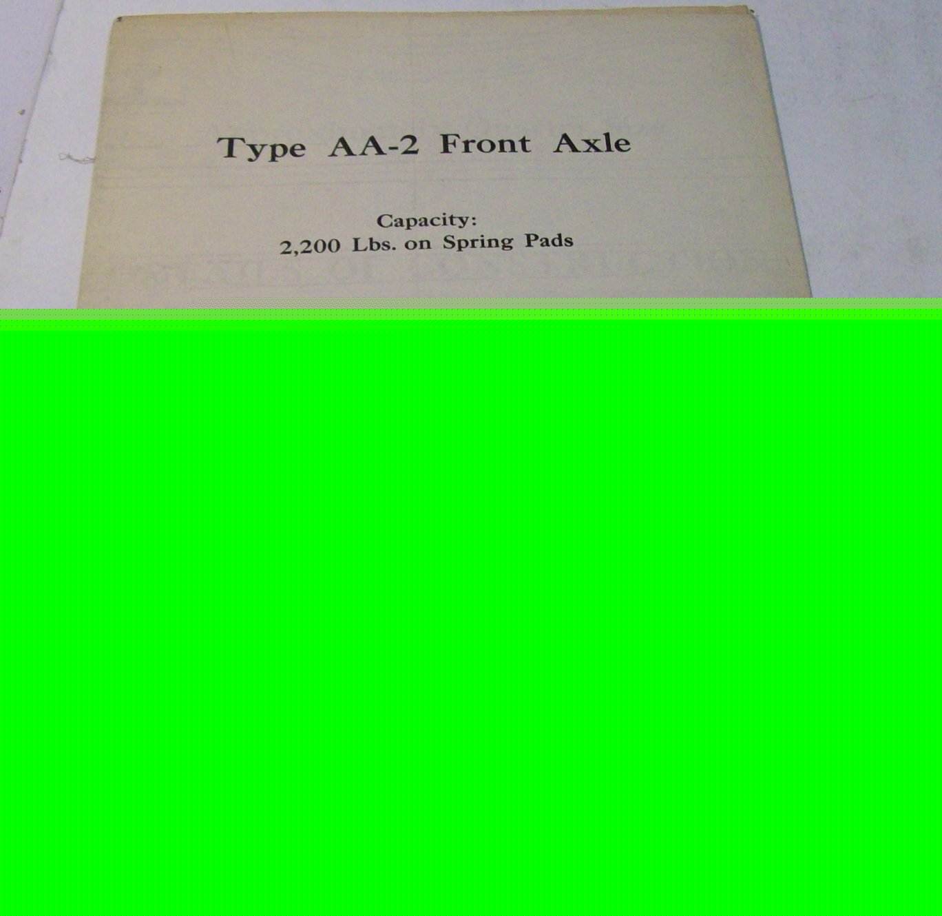Torbensen 1939-1940 aa-2 front axle schematic lot