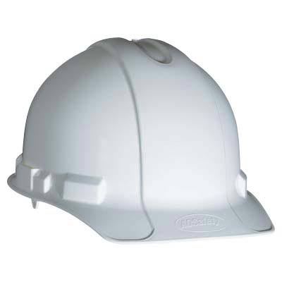 Ao safety hard hat with pin-lock adjustment, white