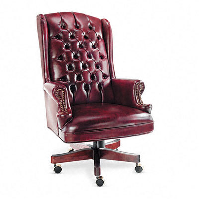 Century series chair mahogany finish/oxblood vinyl