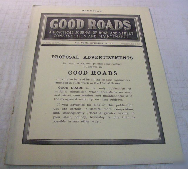 Good roads 1912 construction magazine vol.42, no.13