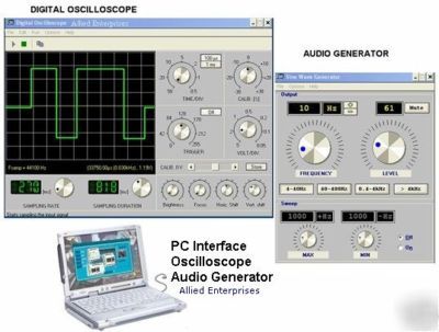 Pc digital oscilloscope & audio generator software 