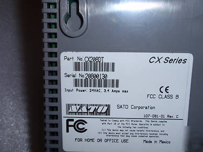 Sato CX208DT thermal barcode printer warranty