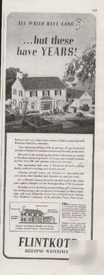 1946 flintkote building materials vintage ad