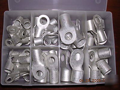 55 pc big non insulated ring terminal kit #2 - 3/0 wire