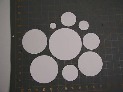 100 blank die cut circles, white card stock, 4.75 dia
